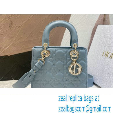 Dior Small Lady Dior My ABCDior Bag in Placid Blue Cannage Lambskin 2023