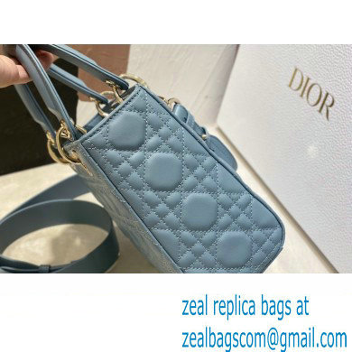 Dior Small Lady Dior My ABCDior Bag in Placid Blue Cannage Lambskin 2023 - Click Image to Close