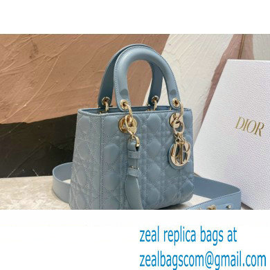 Dior Small Lady Dior My ABCDior Bag in Placid Blue Cannage Lambskin 2023 - Click Image to Close