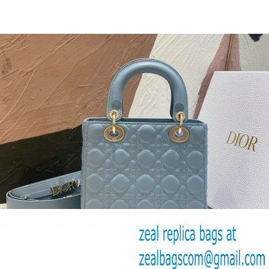 Dior Small Lady Dior My ABCDior Bag in Placid Blue Cannage Lambskin 2023 - Click Image to Close