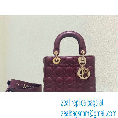 Dior Small Lady Dior My ABCDior Bag in burgundy Cannage Lambskin 2023