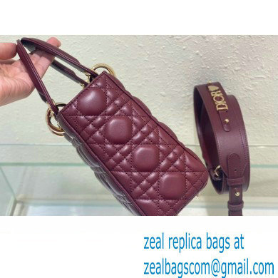 Dior Small Lady Dior My ABCDior Bag in burgundy Cannage Lambskin 2023