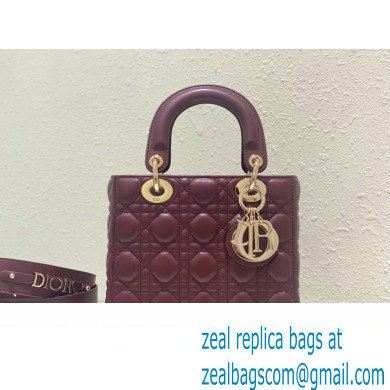 Dior Small Lady Dior My ABCDior Bag in burgundy Cannage Lambskin 2023 - Click Image to Close