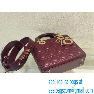 Dior Small Lady Dior My ABCDior Bag in burgundy Cannage Lambskin 2023 - Click Image to Close