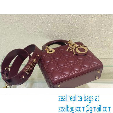 Dior Small Lady Dior My ABCDior Bag in burgundy Cannage Lambskin 2023