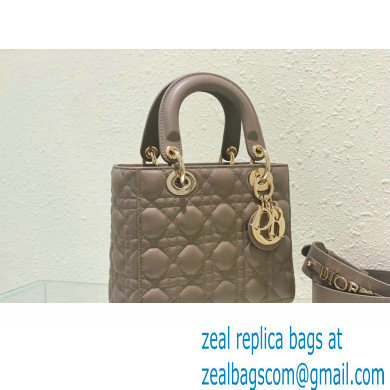 Dior Small Lady Dior My ABCDior Bag in gray Cannage Lambskin 2023