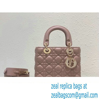 Dior Small Lady Dior My ABCDior Bag in rose dent Cannage Lambskin 2023 - Click Image to Close