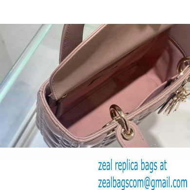 Dior Small Lady Dior My ABCDior Bag in rose dent Cannage Lambskin 2023 - Click Image to Close