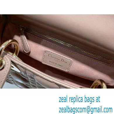 Dior Small Lady Dior My ABCDior Bag in rose dent Cannage Lambskin 2023