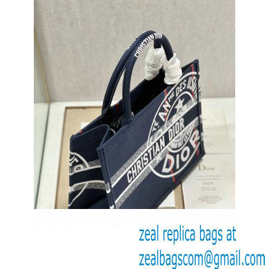 Dior medium Book Tote Bag in Blue Dior Union Embroidery 2023 - Click Image to Close