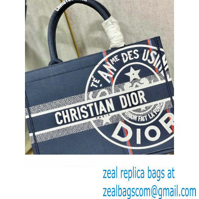 Dior medium Book Tote Bag in Blue Dior Union Embroidery 2023 - Click Image to Close