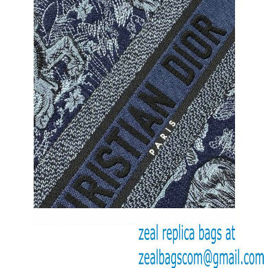 Dior medium Book Tote Bag in Denim Blue Toile de Jouy Embroidery 2023