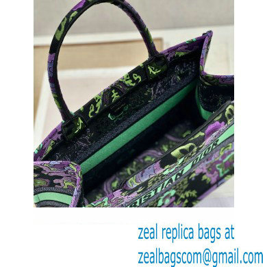 Dior medium Book Tote Bag in Multicolor Dior Indian Purple Embroidery 2023 - Click Image to Close