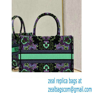 Dior medium Book Tote Bag in Multicolor Dior Indian Purple Embroidery 2023 - Click Image to Close