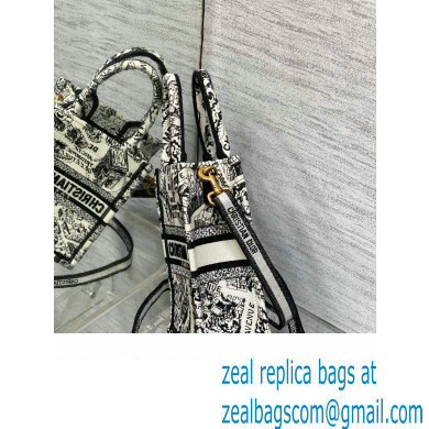 Dior mini Book Tote phone Bag in white and Black Plan de Paris Embroidery 2023 - Click Image to Close