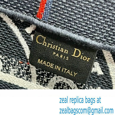 Dior small Book Tote Bag in Blue Dior Union Embroidery 2023