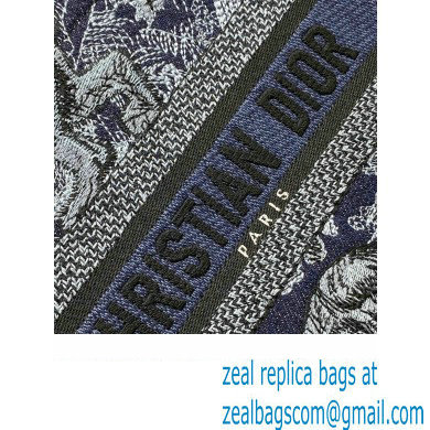 Dior small Book Tote Bag in Denim Blue Toile de Jouy Embroidery 2023 - Click Image to Close