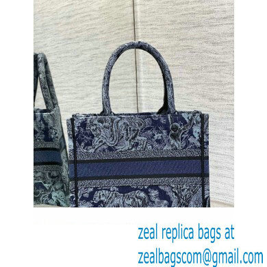 Dior small Book Tote Bag in Denim Blue Toile de Jouy Embroidery 2023 - Click Image to Close