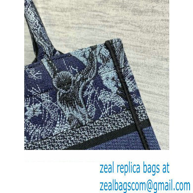 Dior small Book Tote Bag in Denim Blue Toile de Jouy Embroidery 2023