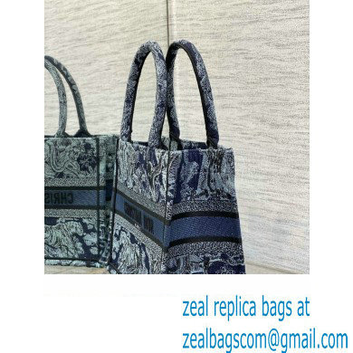 Dior small Book Tote Bag in Denim Blue Toile de Jouy Embroidery 2023