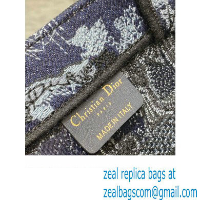 Dior small Book Tote Bag in Denim Blue Toile de Jouy Embroidery 2023