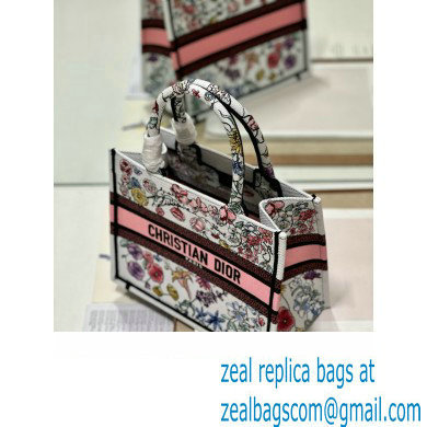 Dior small Book Tote Bag in White Multicolor Florilegio Embroidery 2023 - Click Image to Close