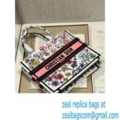 Dior small Book Tote Bag in White Multicolor Florilegio Embroidery 2023 - Click Image to Close