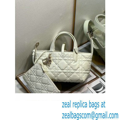 Dior small Toujours Bag in white Macrocannage Calfskin 2023