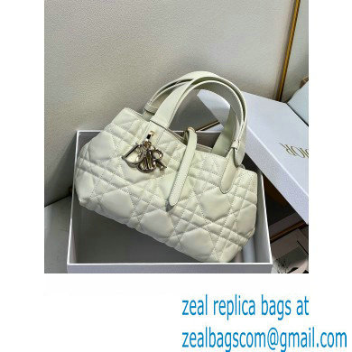 Dior small Toujours Bag in white Macrocannage Calfskin 2023