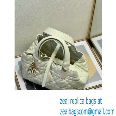 Dior small Toujours Bag in white Macrocannage Calfskin 2023