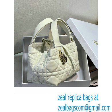 Dior small Toujours Bag in white Macrocannage Calfskin 2023