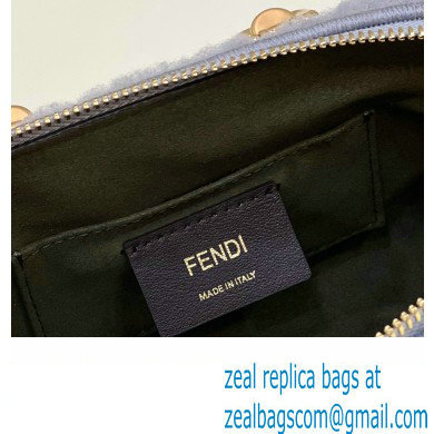 Fendi By The Way Mini Boston bag Light grey sheepskin 2023 - Click Image to Close