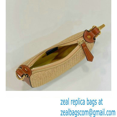 Fendi Fendigraphy Nano bag charm in Natural raffia 2023