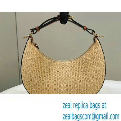 Fendi Fendigraphy Small bag in Natural straw 2023 - Click Image to Close