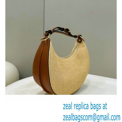 Fendi Fendigraphy Small bag in Natural straw 2023 - Click Image to Close