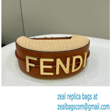 Fendi Fendigraphy Small bag in Natural straw 2023 - Click Image to Close