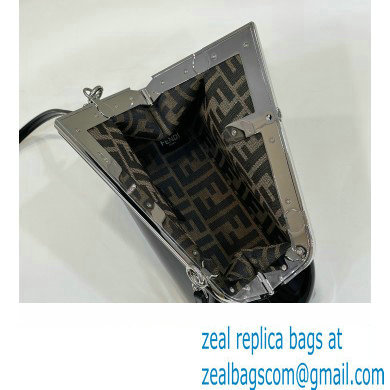 Fendi First Midi bag in black patent leather 2023