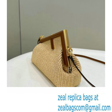 Fendi First Small bag in Natural straw 2023