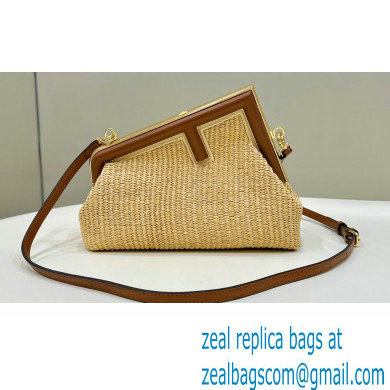 Fendi First Small bag in Natural straw 2023 - Click Image to Close