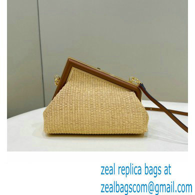 Fendi First Small bag in Natural straw 2023