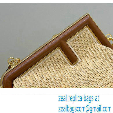 Fendi First Small bag in Natural straw 2023