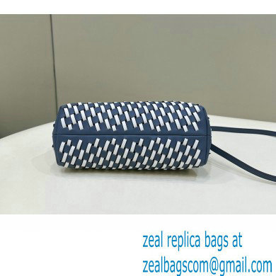 Fendi First Small bag in White and blue woven leather 2023