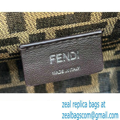 Fendi First Small bag in White and blue woven leather 2023