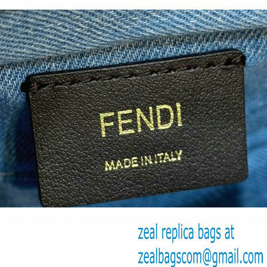 Fendi Light blue denim mini By The Way Boston bag 2023