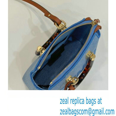 Fendi Light blue denim mini By The Way Boston bag 2023 - Click Image to Close