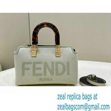 Fendi Light green canvas mini By The Way Boston bag 2023