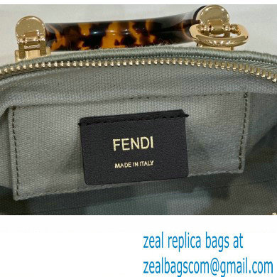 Fendi Light green canvas mini By The Way Boston bag 2023