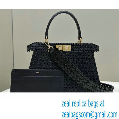 Fendi Peekaboo Iseeu Medium Bag in interlace leather Black 2023