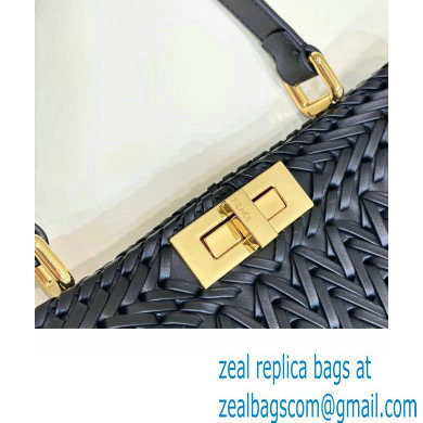 Fendi Peekaboo Iseeu Medium Bag in interlace leather Black 2023 - Click Image to Close