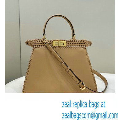 Fendi Peekaboo Iseeu Medium Bag in interlace leather Brown 2023 - Click Image to Close